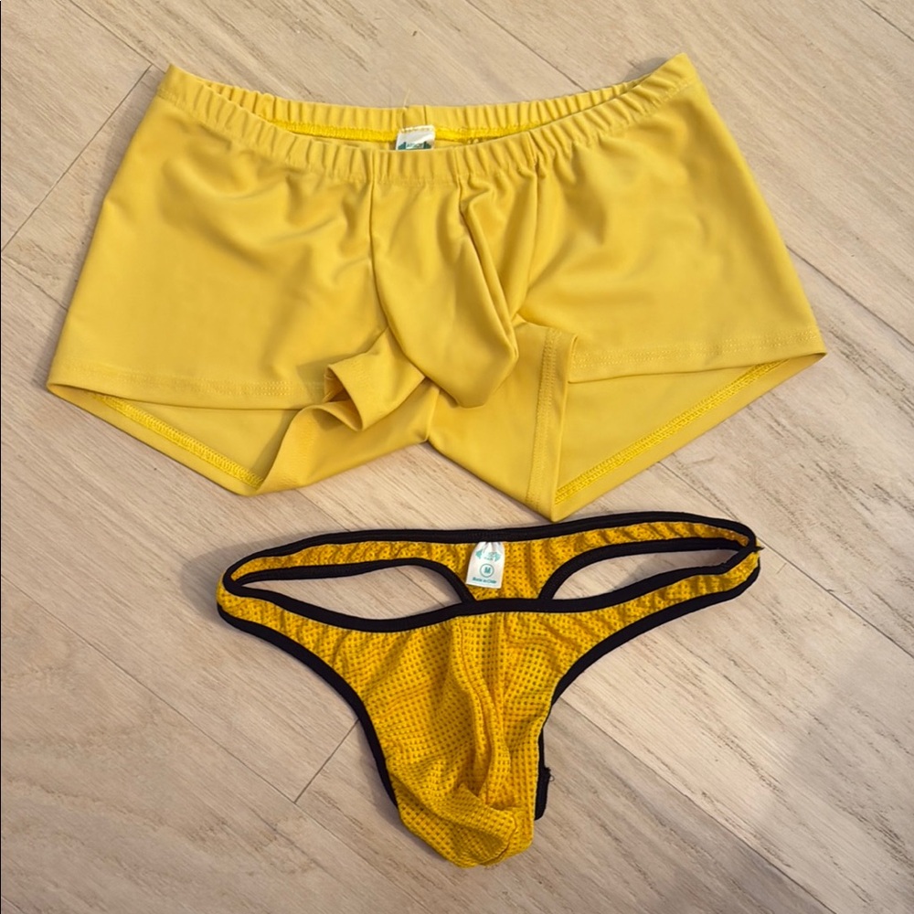 Yellow and Black Two-Piece Set